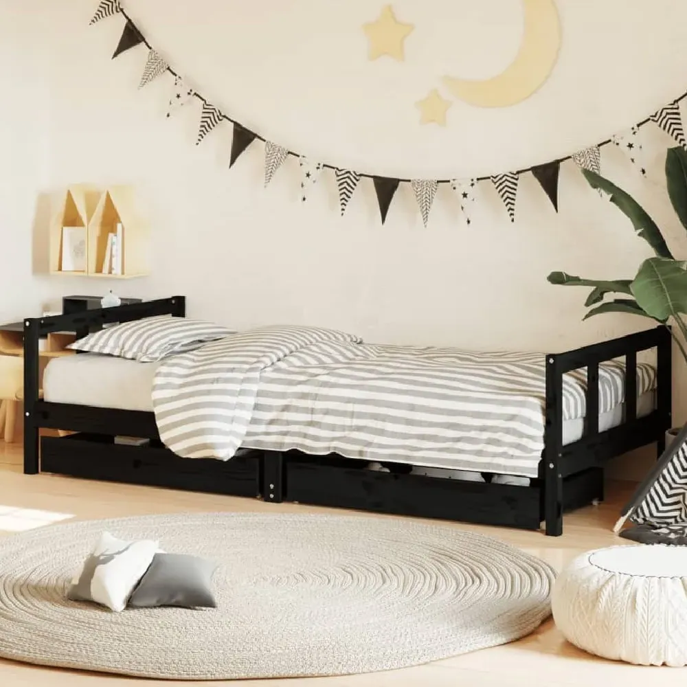 Berwyn Single Daybed with Storage - Black, Pine image