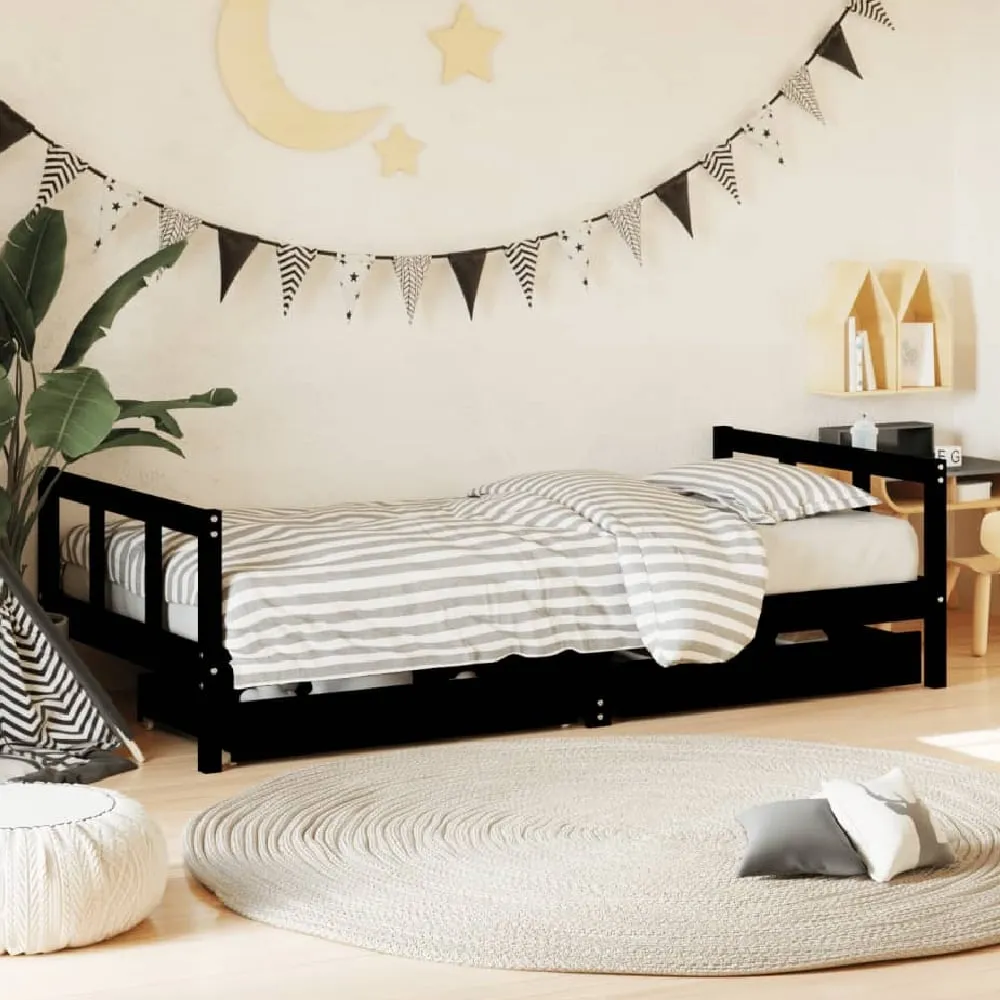 Berwyn Single Daybed with Storage - Black, Pine