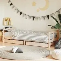 Berwyn Single Daybed with Storage - Natural, Pine Wood