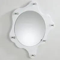 Berwyn Wall Mirror with Coat Hanger - White, Chrome