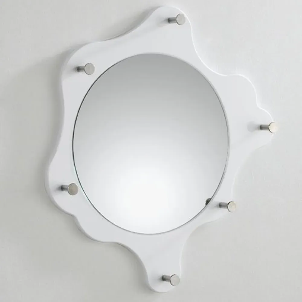 Berwyn Wall Mirror with Coat Hanger - White, Chrome image