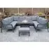 Bessie U-Shaped Garden Seating Set with Fire Pit - Grey