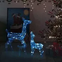 Bethany 160 LED Christmas Reindeer Family - Blue, Acrylic