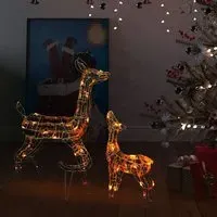 Bethany 160 LED Christmas Reindeer Family - Colourful, Acrylic