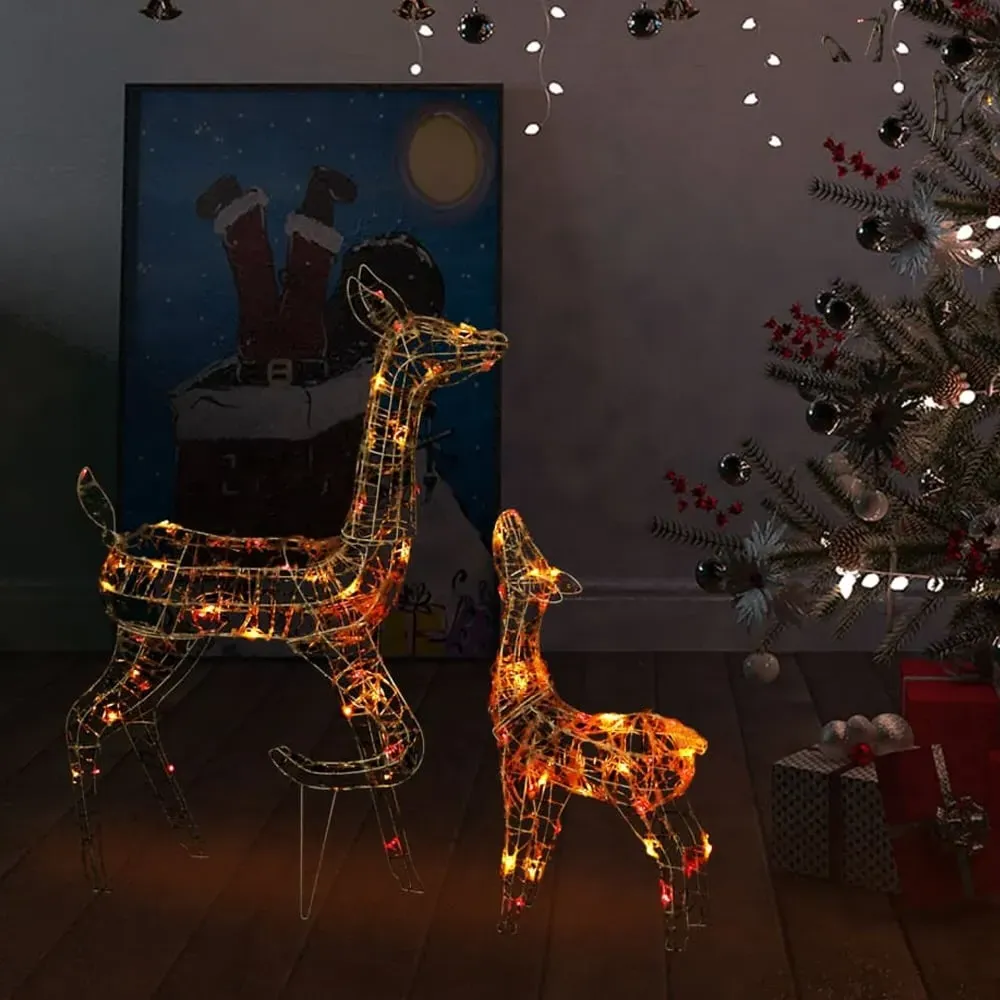 Bethany 160 LED Christmas Reindeer Family - Colourful, Acrylic image