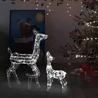 Bethany 160 LED Christmas Reindeer Family - White, Acrylic