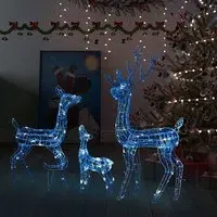 Bethany 300 LED Christmas Reindeer Family - Blue, Acrylic