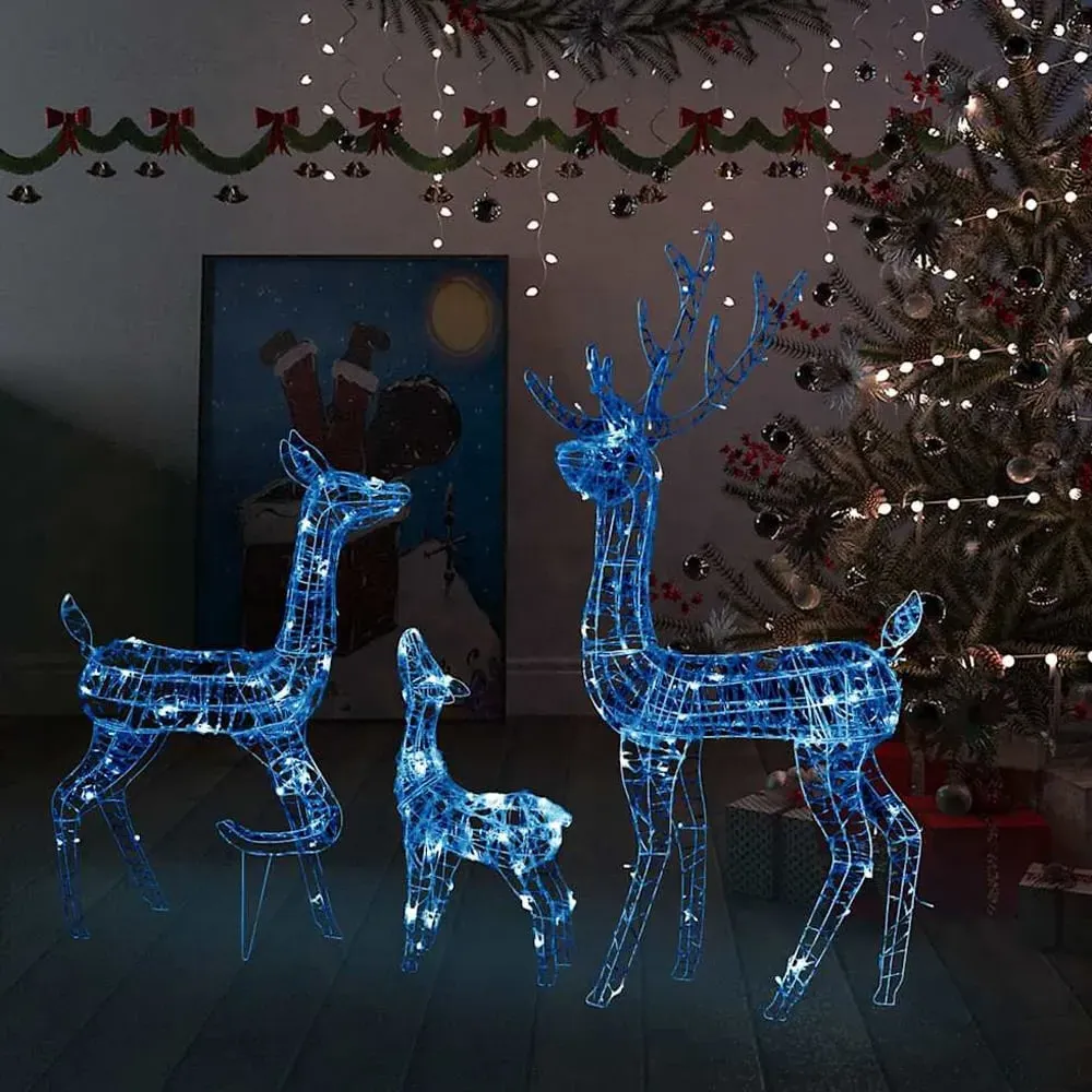 Bethany 300 LED Christmas Reindeer Family - Blue, Acrylic image