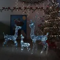 Bethany 300 LED Christmas Reindeer Family - Cold White, Acrylic