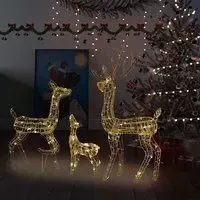 Bethany 300 LED Christmas Reindeer Family - Warm White, Acrylic