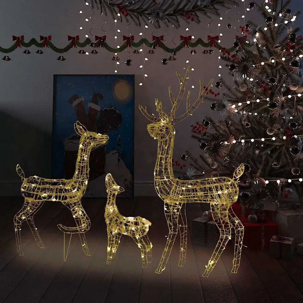 Bethany 300 LED Christmas Reindeer Family - Warm White, Acrylic