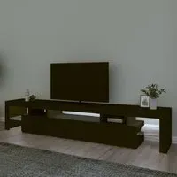 Bethel TV Stand with LED Lights - Black, Engineered Wood