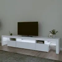Bethel TV Stand with LED Lights - White, Engineered Wood
