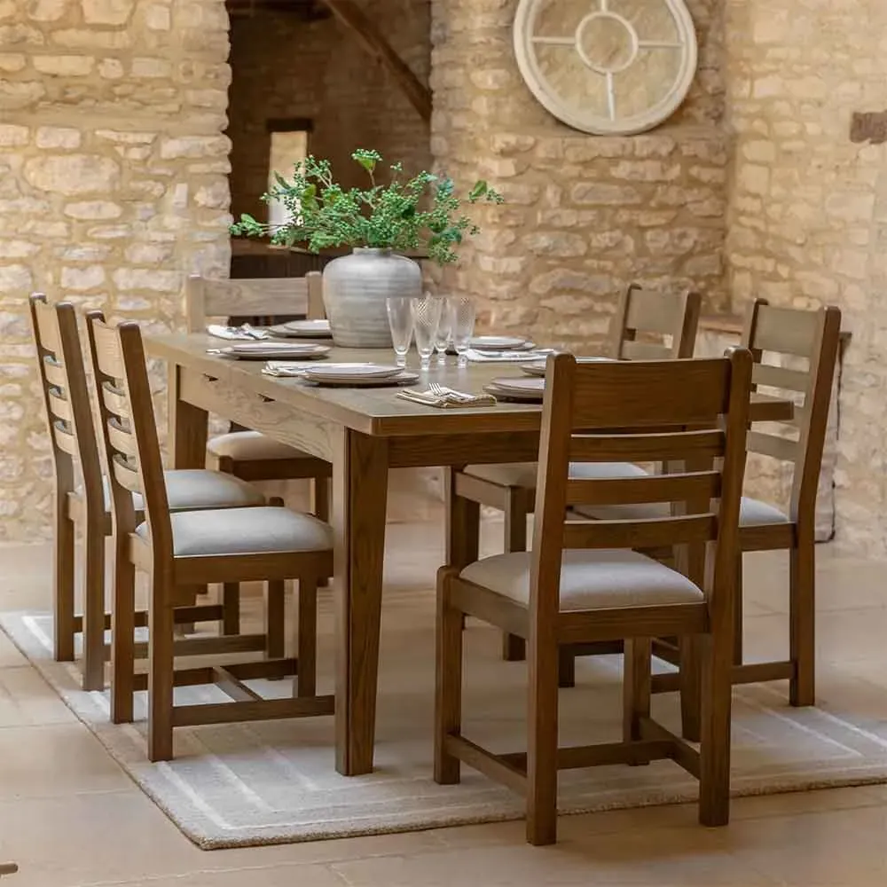 Bethesda Extendable Dining Set with 6 Chairs - Grey, Oak