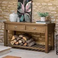 Bethesda Large Console Table with 2 Drawers - Natural, Oak