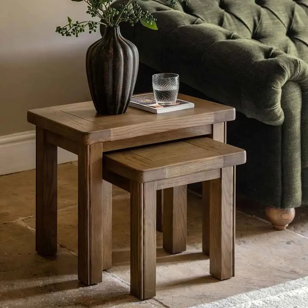 Bethesda Nest of 2 Tables - Natural, Oak