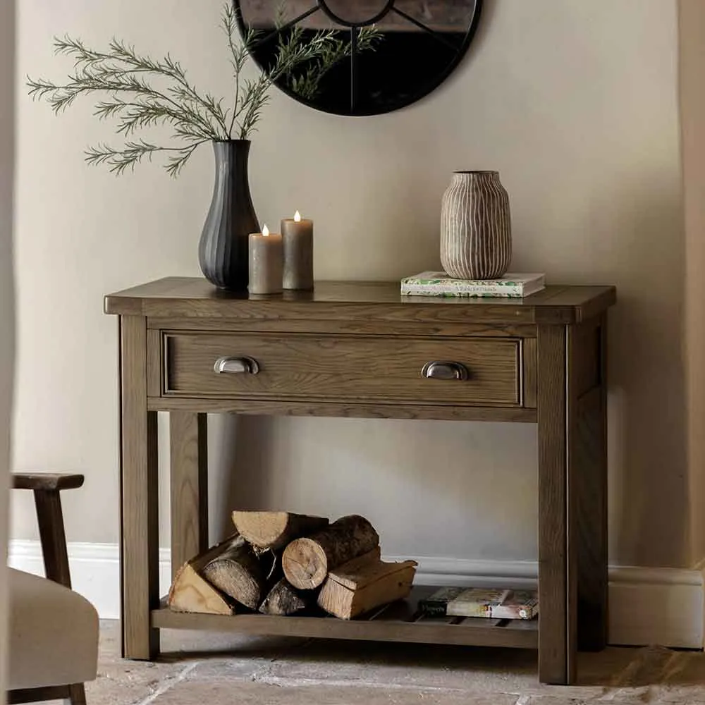 Bethesda Small Console Table with 1 Drawer - Natural, Oak