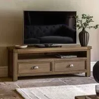 Bethesda TV Stand with 2 Drawers - Natural, Oak