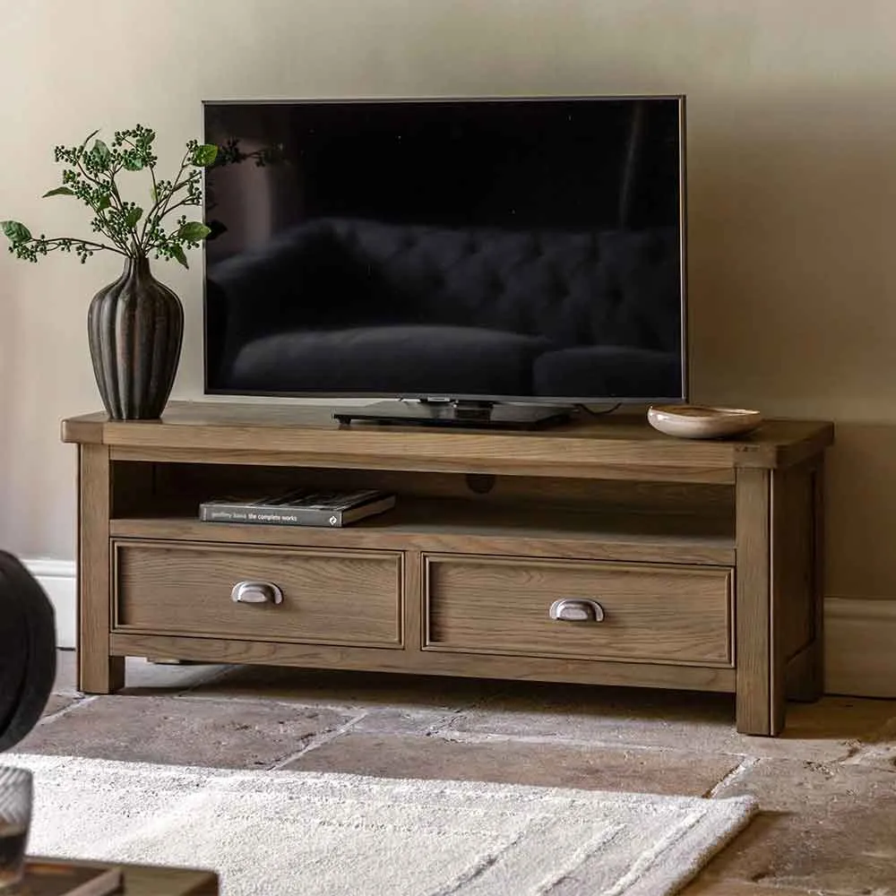 Bethesda TV Stand with 2 Drawers - Natural, Oak