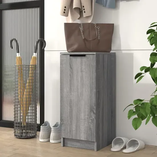 Betsi Shoe Storage Cabinet with 1 Door - Grey Sonoma Oak, Engineered Wood product