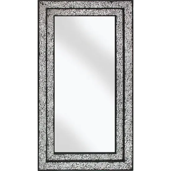 Betsy Rectangular Wall Mirror - Black, Silver Mosaic