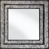 Betsy Square Wall Mirror - Black, Silver Mosaic