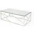 Betty Rectangular Coffee Table - Clear Glass, Stainless Steel