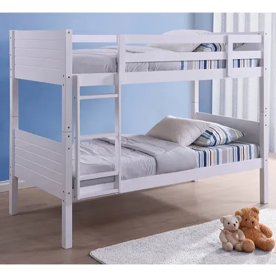 Beulac Single Bunk Bed - White, Pine