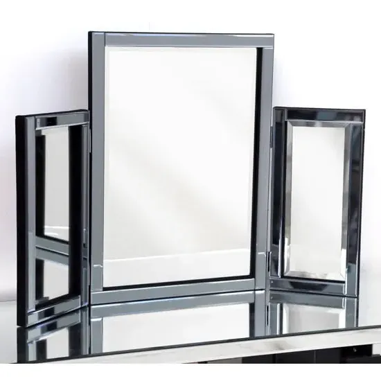 Bevel 3-Panel Table Mirror - Smoke Grey