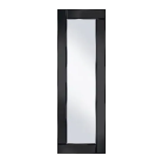 Bevelled Narrow Wall Mirror - Black