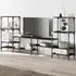 Beverley TV Stand with 8 Shelves - Black, Engineered Wood