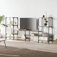 Beverley TV Stand with 8 Shelves - Sonoma Oak, Engineered Wood