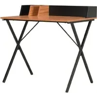 Beverly Laptop Desk with Storage - Black, Brown