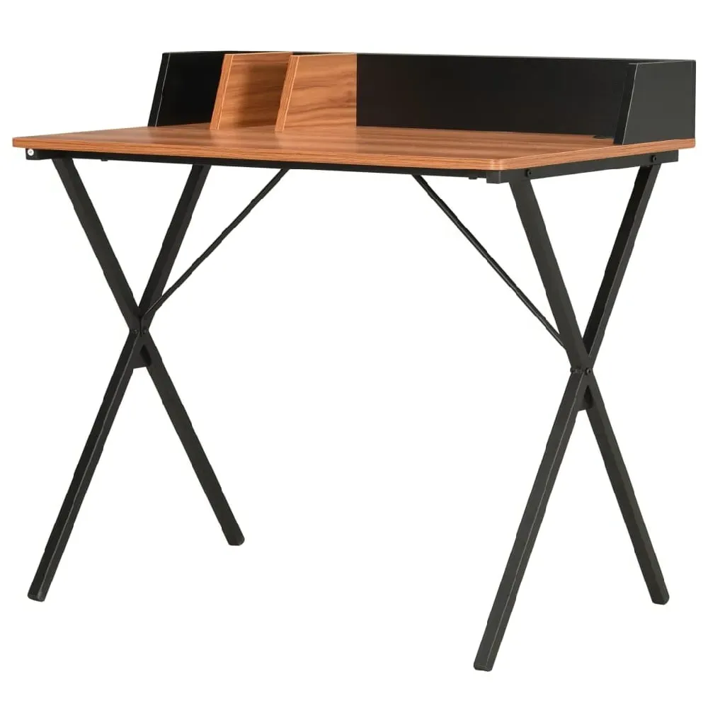Beverly Laptop Desk with Storage - Black, Brown