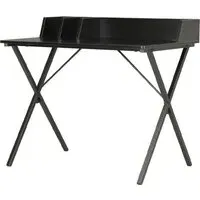 Beverly Laptop Desk with Storage - Black, Engineered Wood