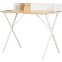Beverly Laptop Desk with Storage - White, Oak