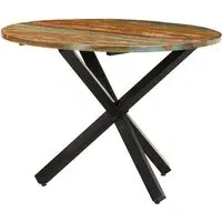 Bevis Round Dining Table - Multicolour, Reclaimed Wood