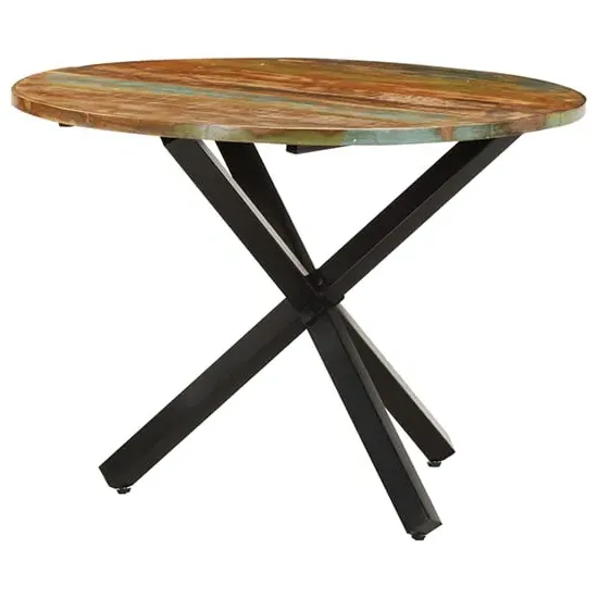 Bevis Round Dining Table - Multicolour, Reclaimed Wood image