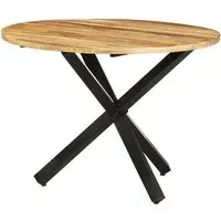 Bevis Round Dining Table - Natural, Mango Wood