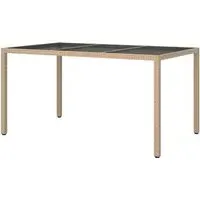 Bexter Rectangular Garden Dining Table - Beige, Glass