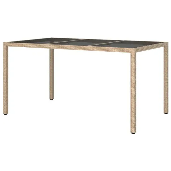 Bexter Rectangular Garden Dining Table - Beige, Glass