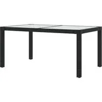Bexter Rectangular Garden Dining Table - Black White, Glass