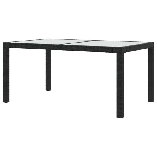 Bexter Rectangular Garden Dining Table - Black White, Glass