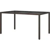 Bexter Rectangular Garden Dining Table - Brown, Glass