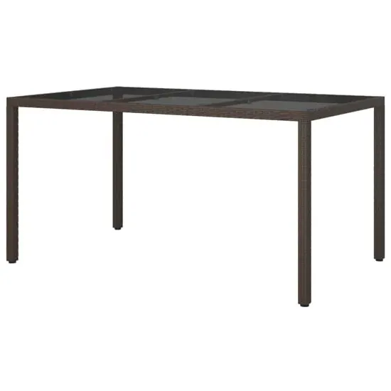 Bexter Rectangular Garden Dining Table - Brown, Glass