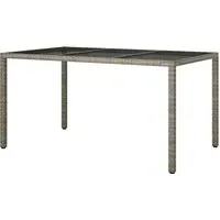 Bexter Rectangular Garden Dining Table - Grey, Glass
