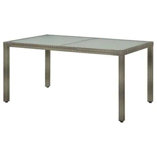 Bexter Rectangular Garden Dining Table - Grey White, Glass