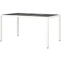Bexter Rectangular Garden Dining Table - White, Glass