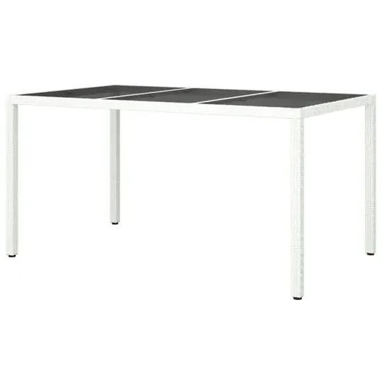 Bexter Rectangular Garden Dining Table - White, Glass