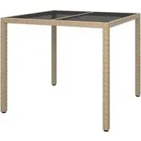 Bexter Square Garden Dining Table - Beige, Glass